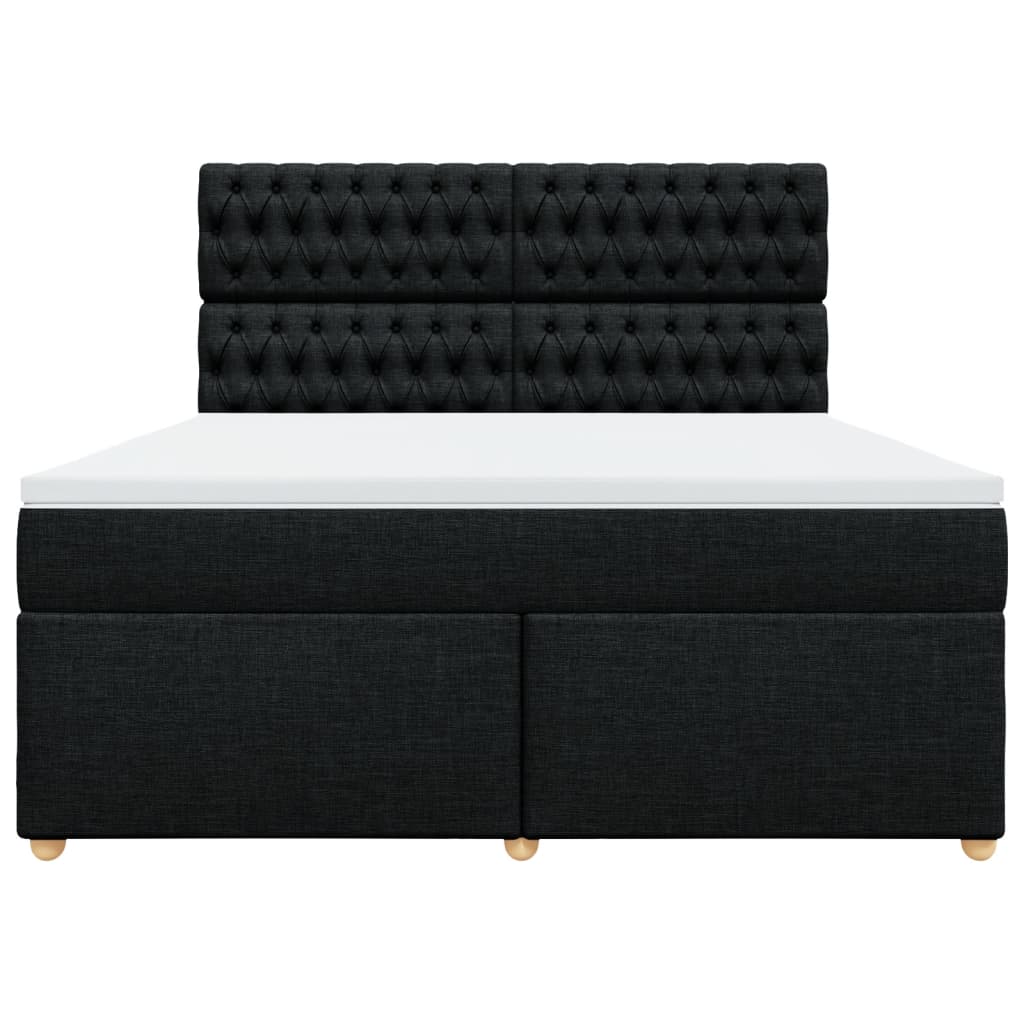 kontinentalseng med madras 180x200 cm stof sort