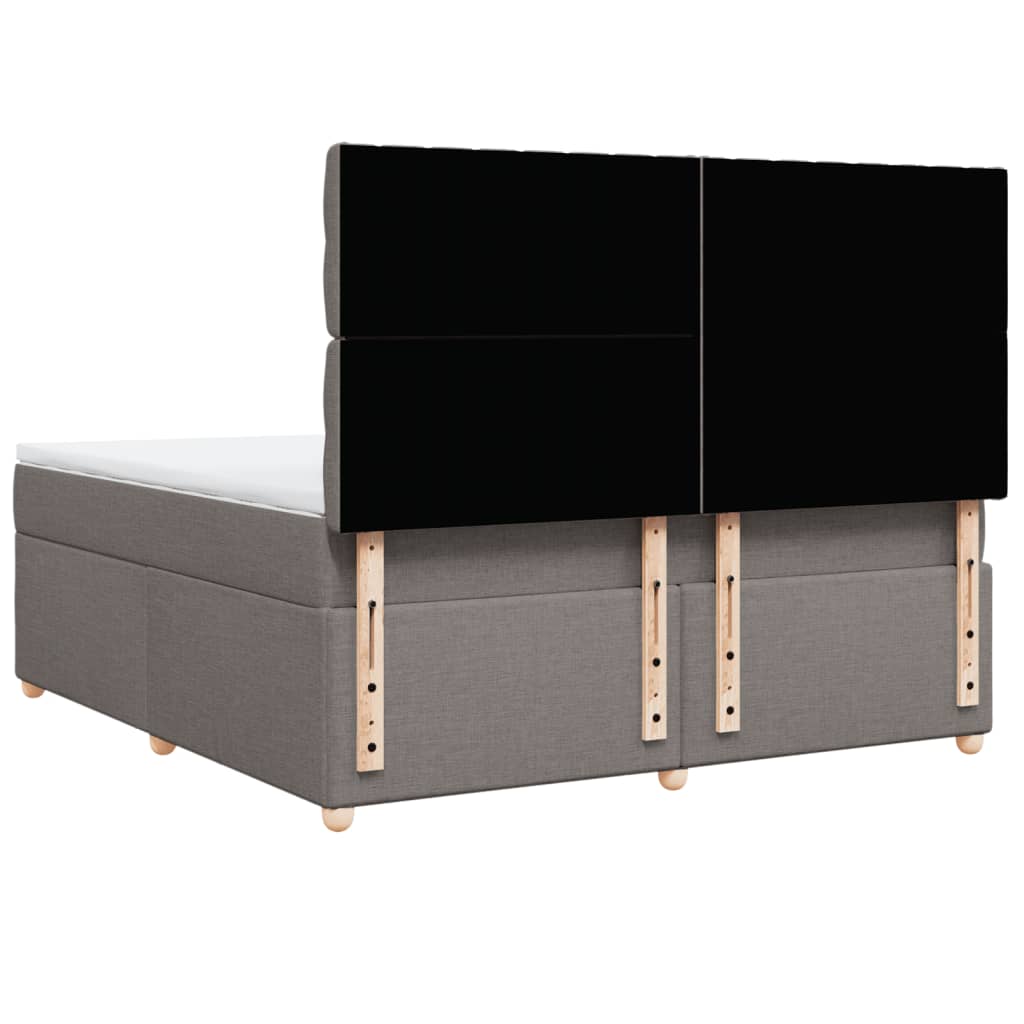 kontinentalseng med madras 180x200 cm stof gråbrun