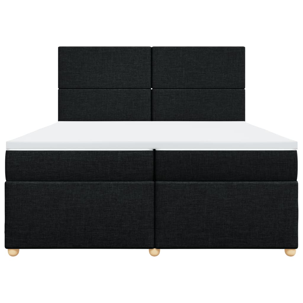 kontinentalseng med madras 200x200 cm stof sort