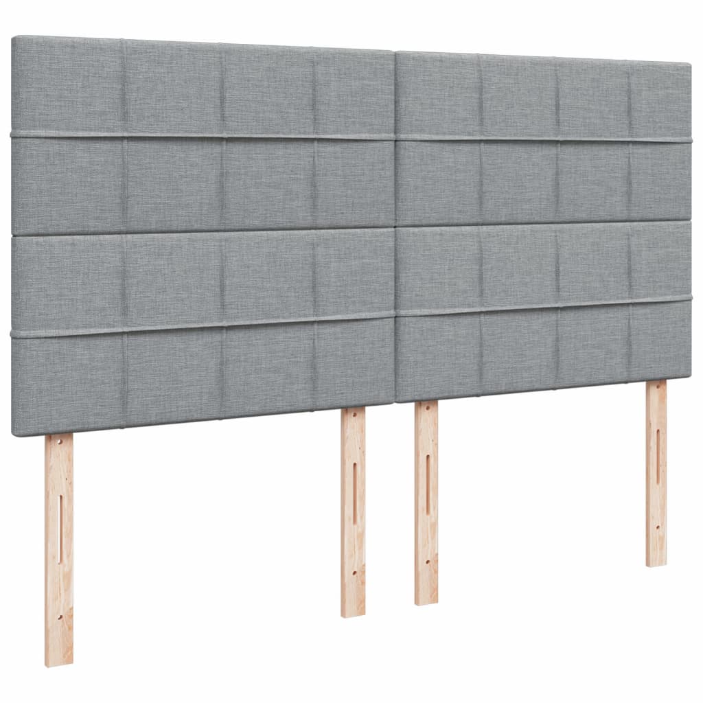 kontinentalseng med madras 200x200 cm stof lysegrå