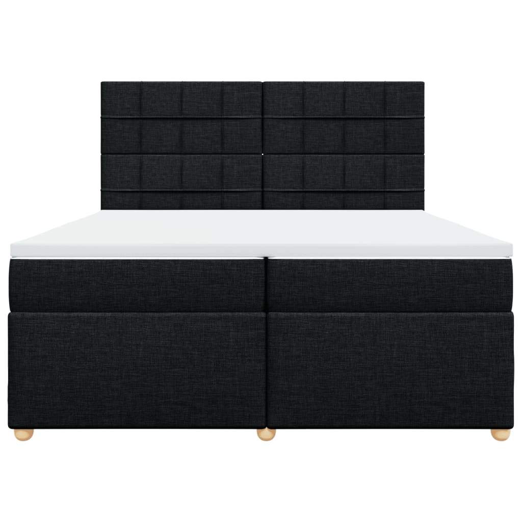 kontinentalseng med madras 200x200 cm stof sort