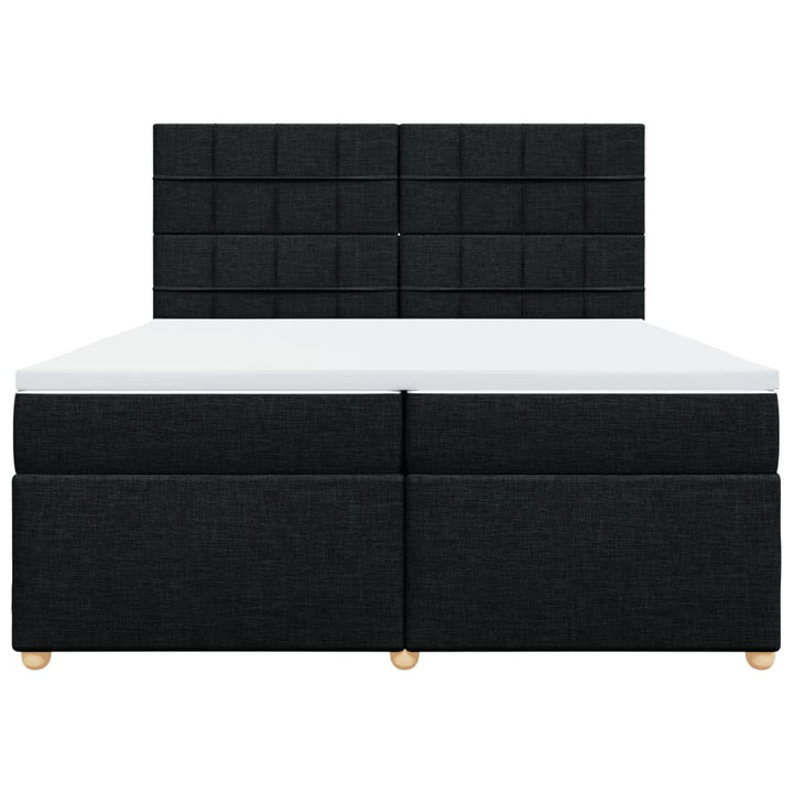kontinentalseng med madras 200x200 cm stof sort