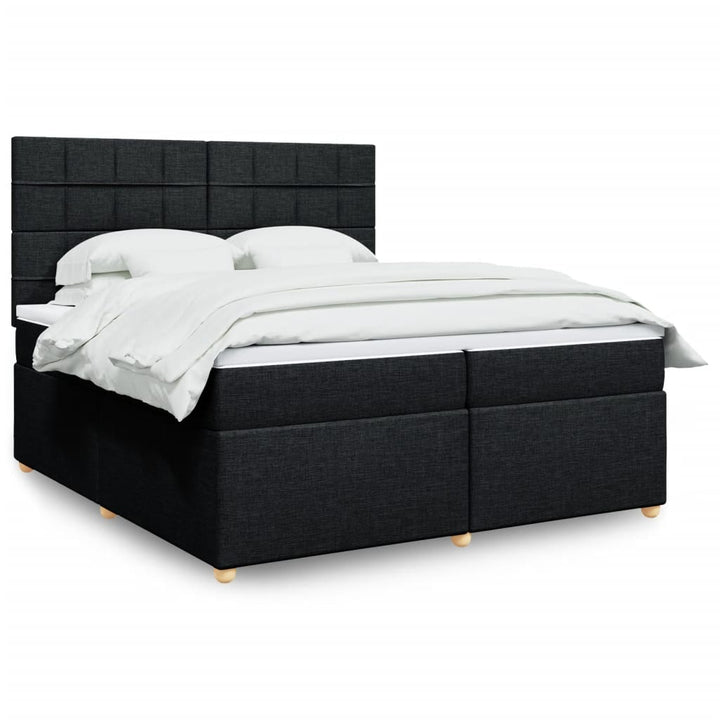 kontinentalseng med madras 200x200 cm stof sort