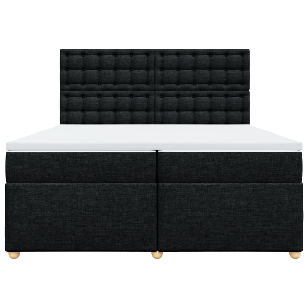 kontinentalseng med madras 200x200 cm stof sort