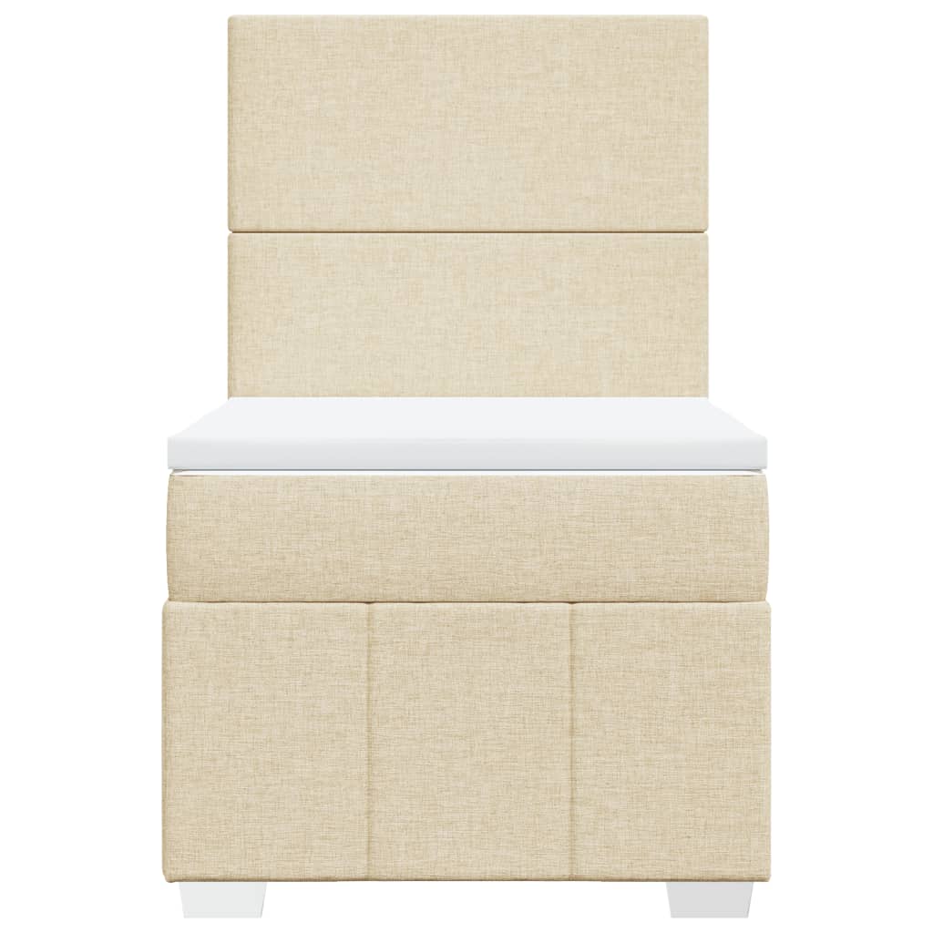 kontinentalseng med madras 80x200 cm stof cremefarvet