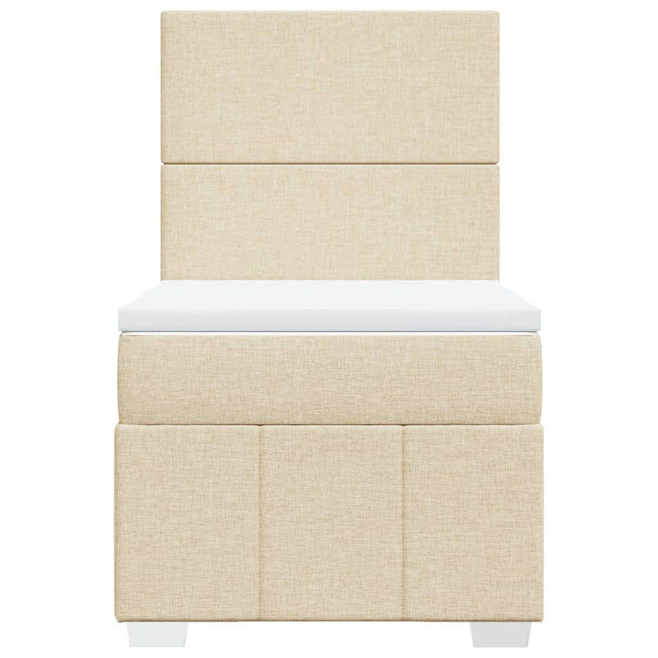 kontinentalseng med madras 80x200 cm stof cremefarvet