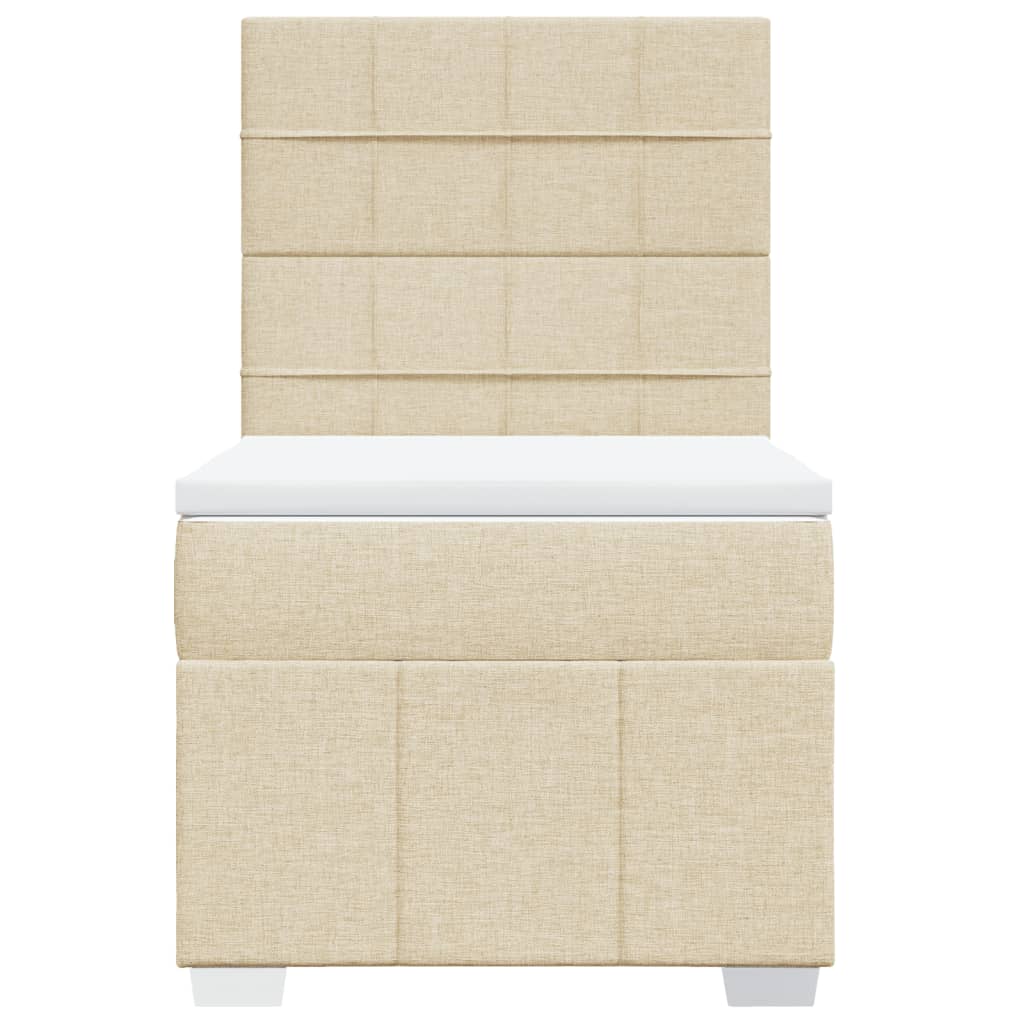 kontinentalseng med madras 80x200 cm stof cremefarvet