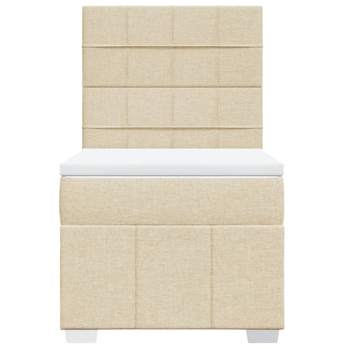 kontinentalseng med madras 80x200 cm stof cremefarvet