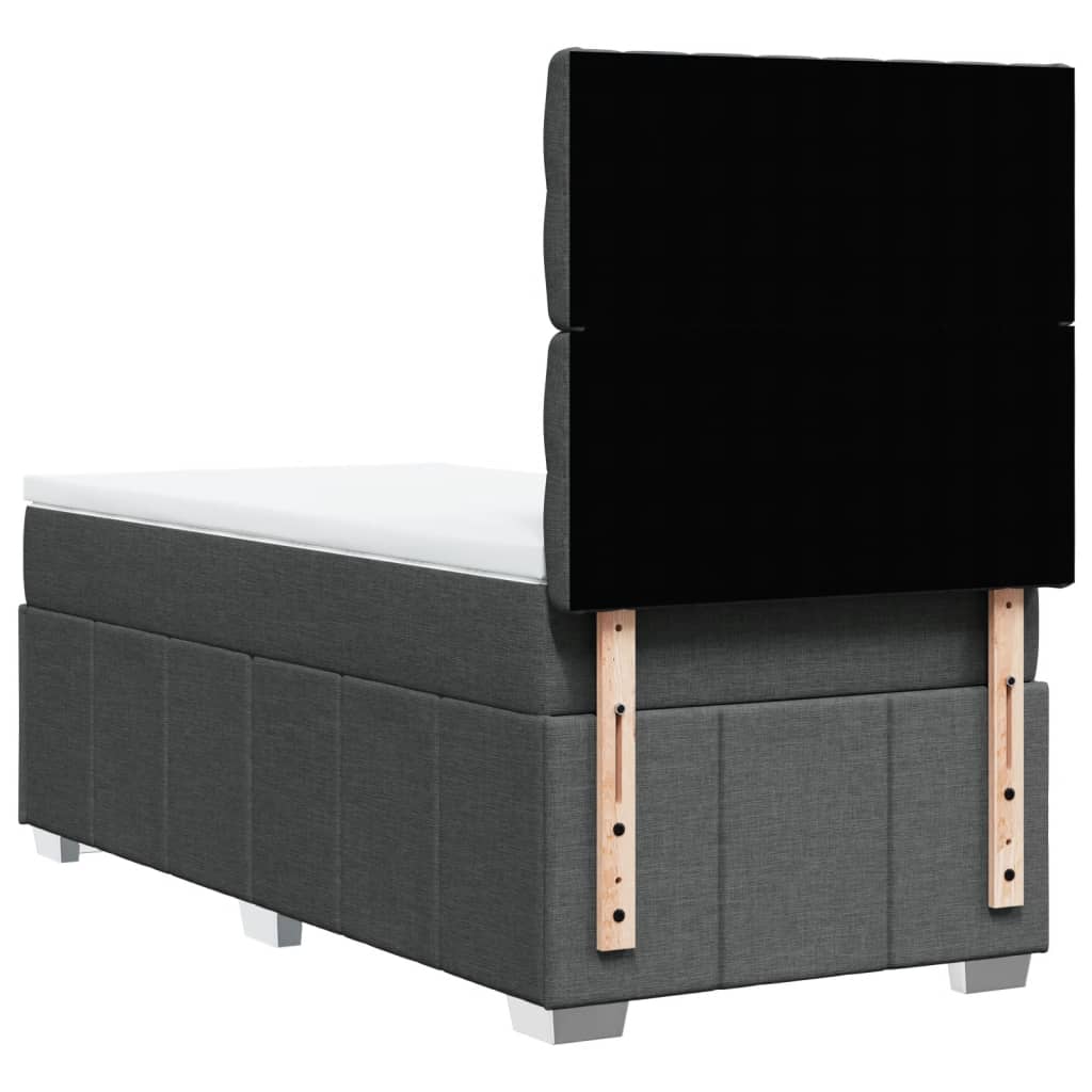 kontinentalseng med madras 80x200 cm stof mørkegrå