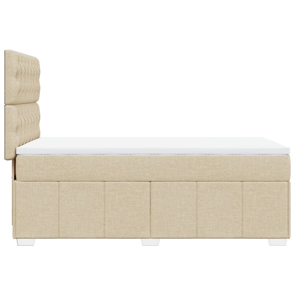 kontinentalseng med madras 80x200 cm stof cremefarvet