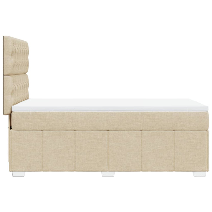 kontinentalseng med madras 80x200 cm stof cremefarvet