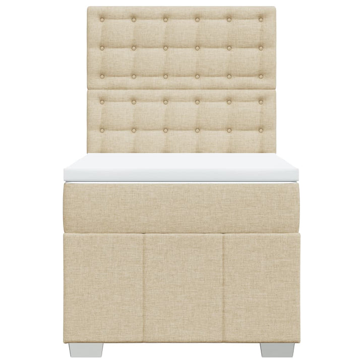 kontinentalseng med madras 80x200 cm stof cremefarvet