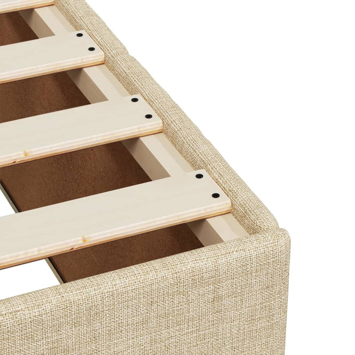 kontinentalseng med madras 80x200 cm stof cremefarvet