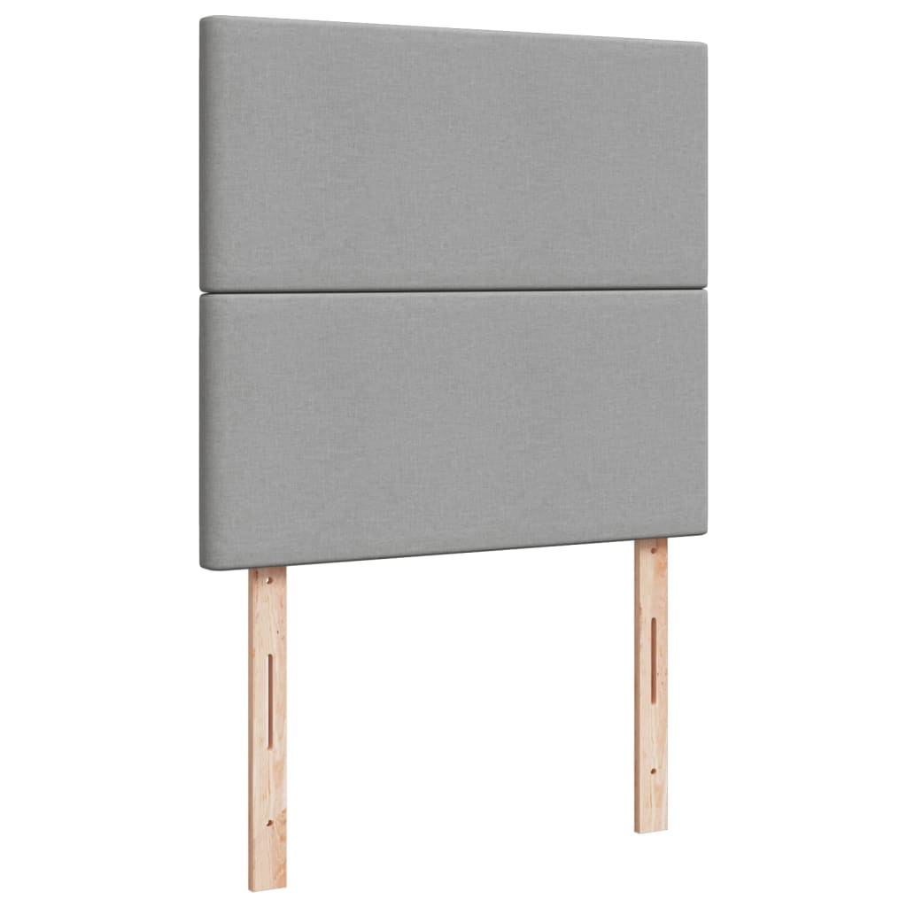 kontinentalseng med madras 90x190 cm stof lysegrå