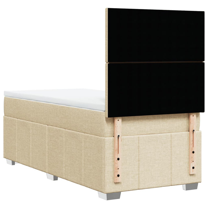 kontinentalseng med madras 90x190 cm stof cremefarvet