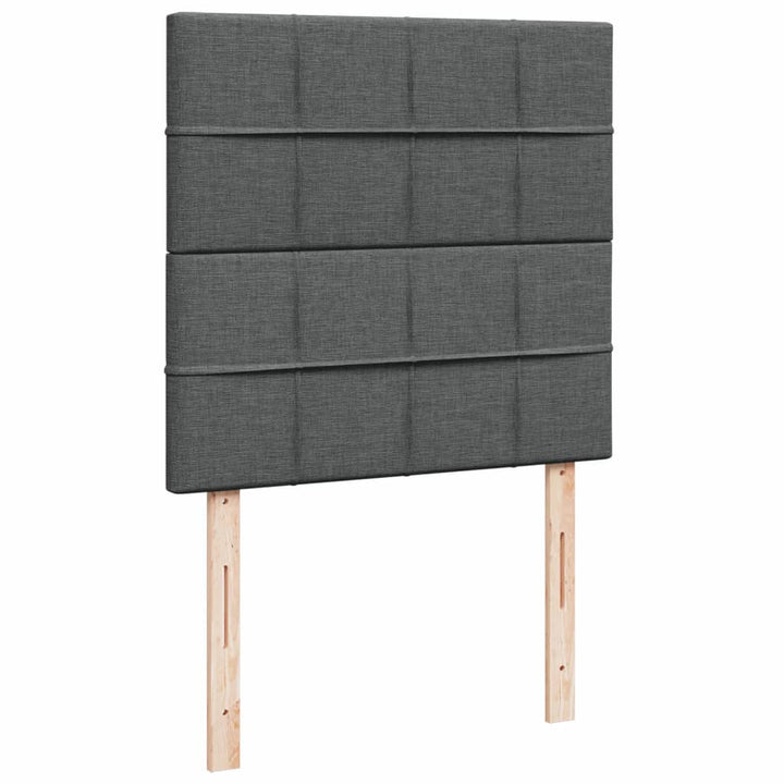 kontinentalseng med madras 90x190 cm stof mørkegrå