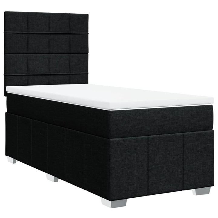 kontinentalseng med madras 90x190 cm stof sort