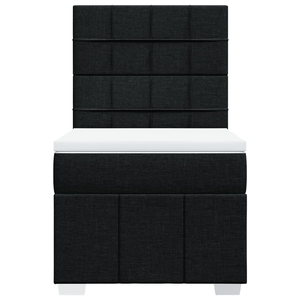 kontinentalseng med madras 90x190 cm stof sort