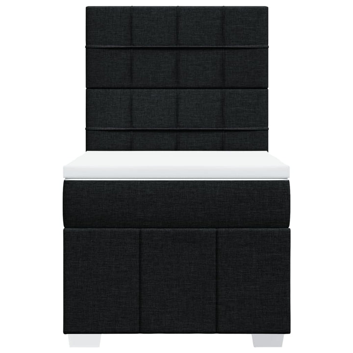 kontinentalseng med madras 90x190 cm stof sort