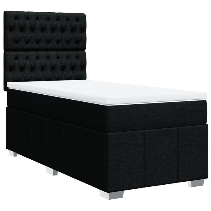 kontinentalseng med madras 90x190 cm stof sort