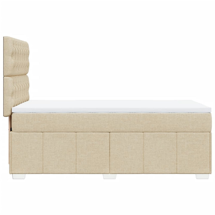 kontinentalseng med madras 90x190 cm stof cremefarvet
