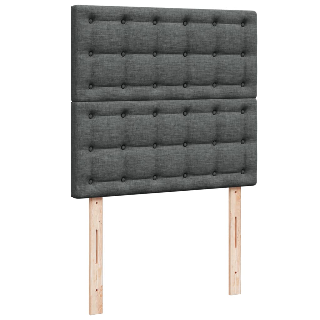 kontinentalseng med madras 90x190 cm stof mørkegrå