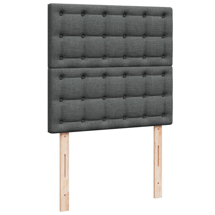 kontinentalseng med madras 90x190 cm stof mørkegrå