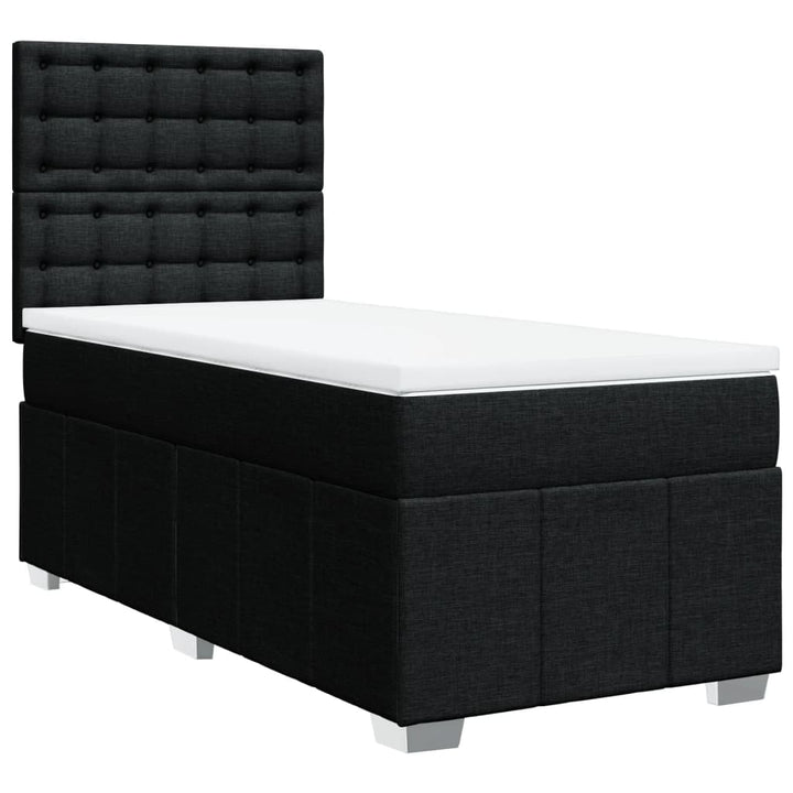 kontinentalseng med madras 90x190 cm stof sort