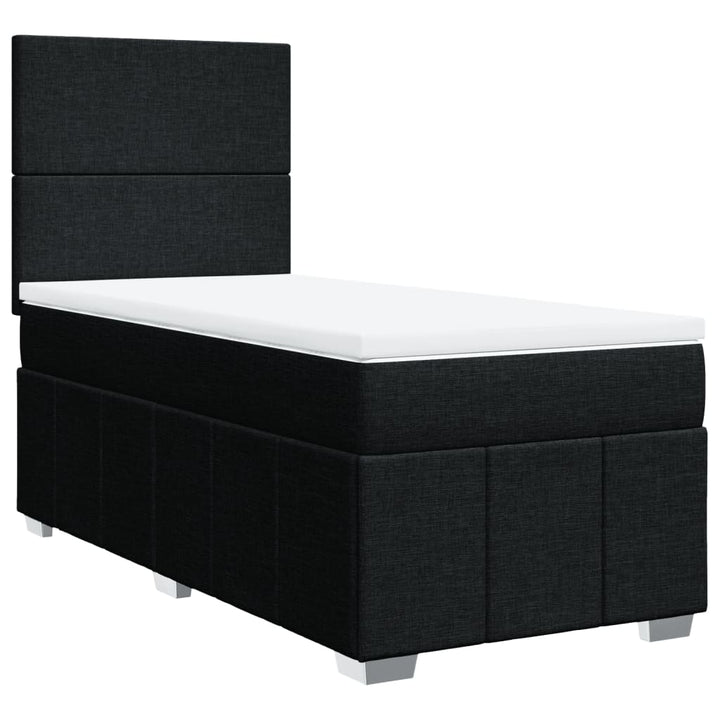 kontinentalseng med madras 90x200 cm stof sort