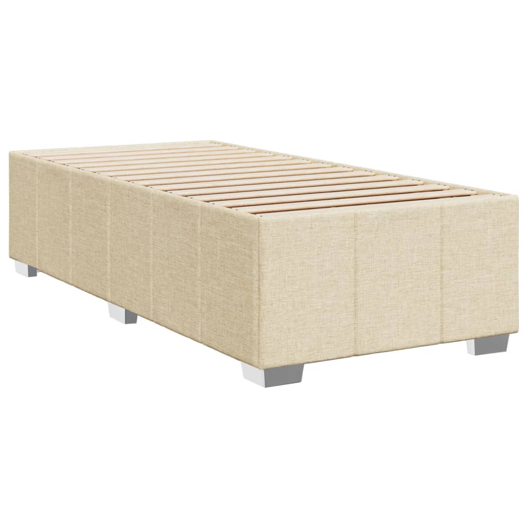 kontinentalseng med madras 90x200 cm stof cremefarvet