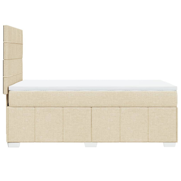 kontinentalseng med madras 90x200 cm stof cremefarvet