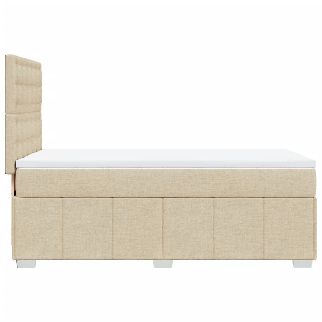 kontinentalseng med madras 90x200 cm stof cremefarvet