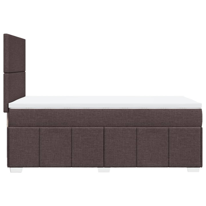 kontinentalseng med madras 100x200 cm stof mørkebrun