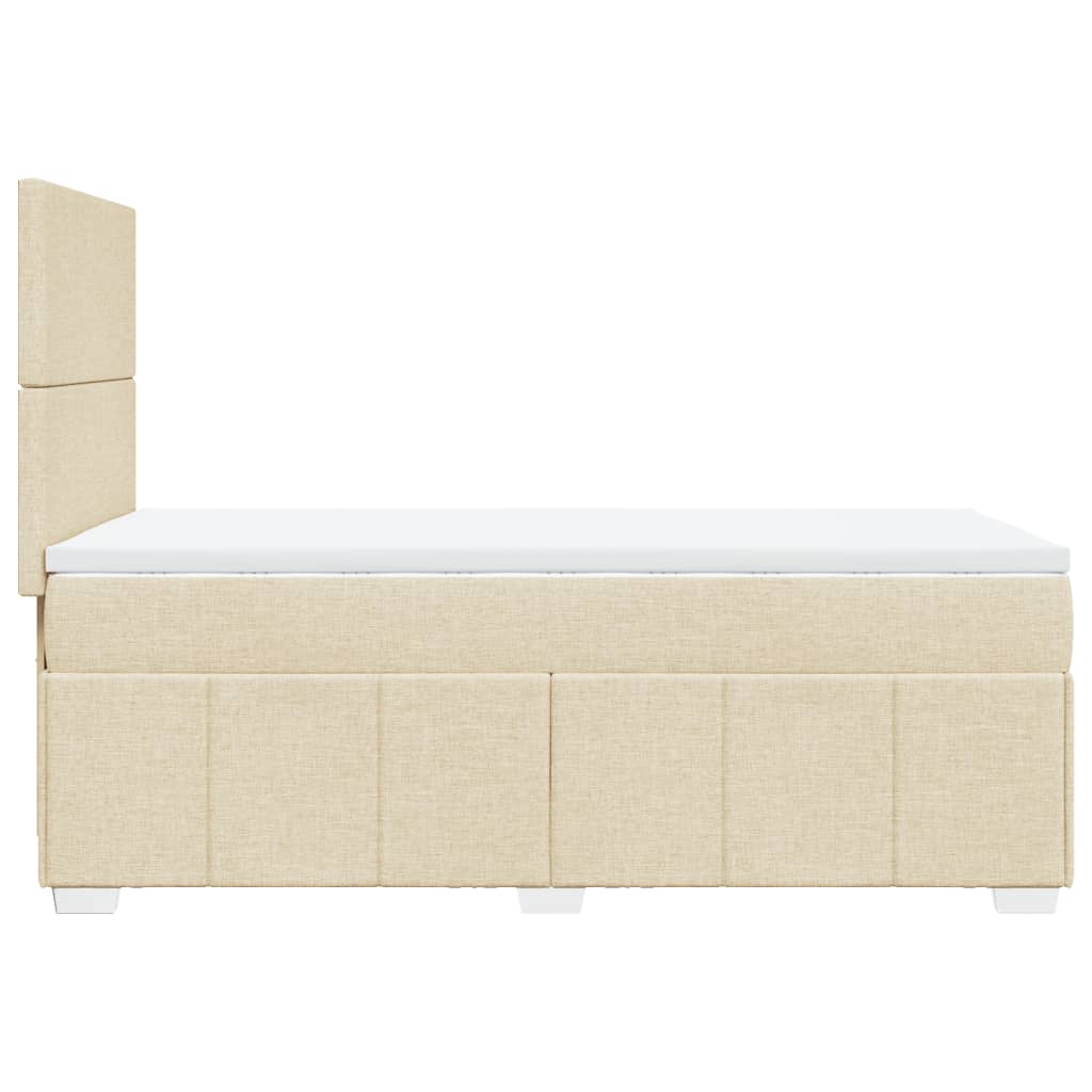 kontinentalseng med madras 100x200 cm stof cremefarvet
