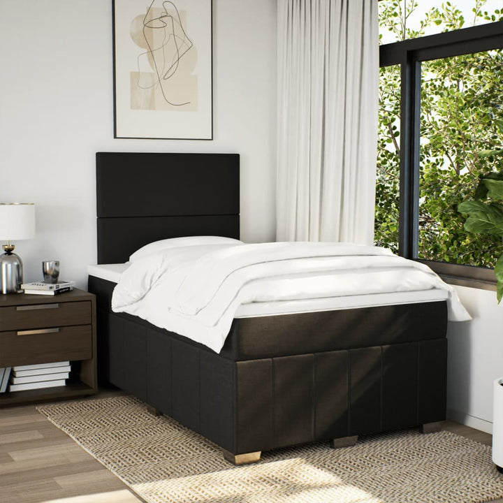 kontinentalseng med madras 120x190 cm stof sort