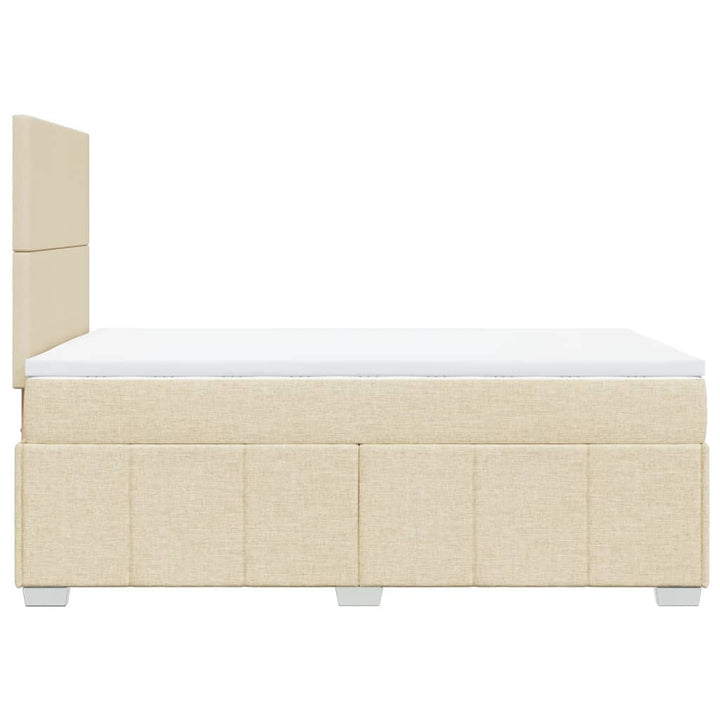 kontinentalseng med madras 120x190 cm stof cremefarvet