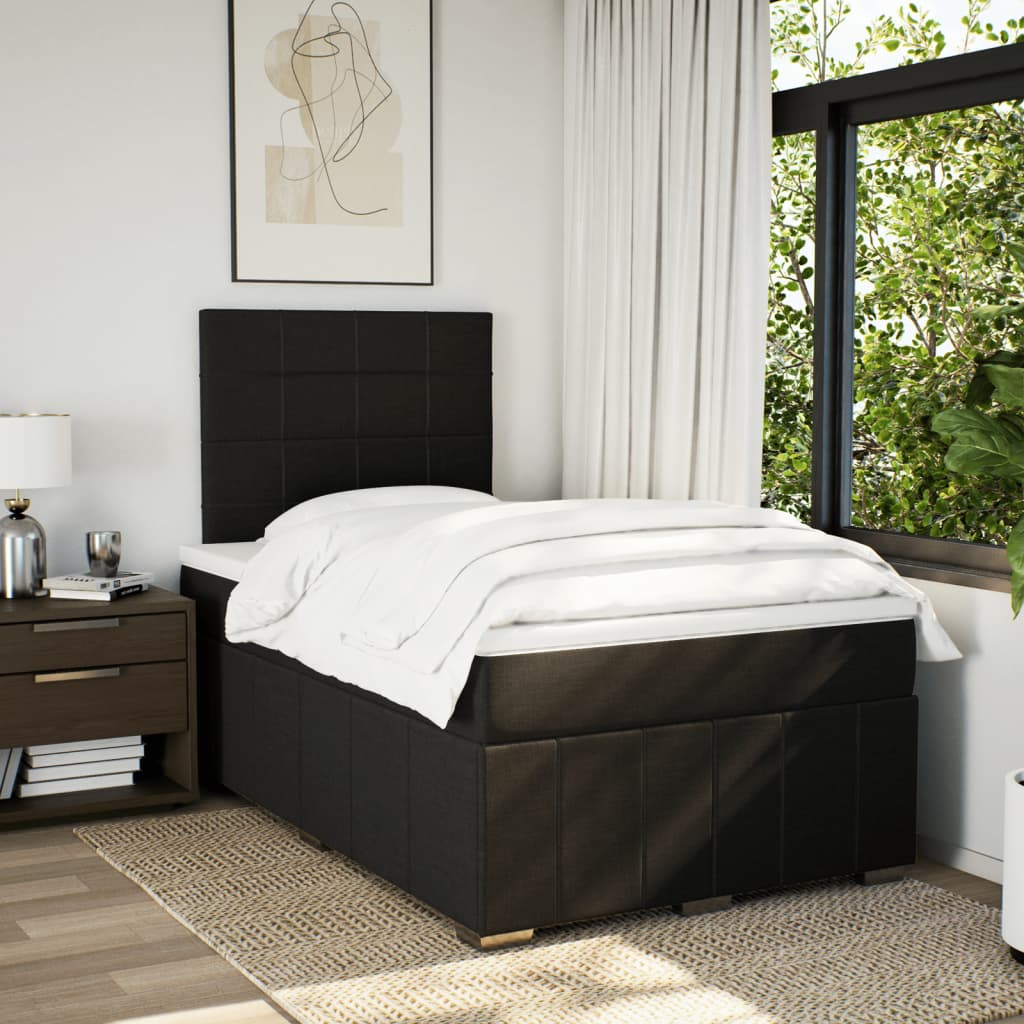 kontinentalseng med madras 120x190 cm stof sort