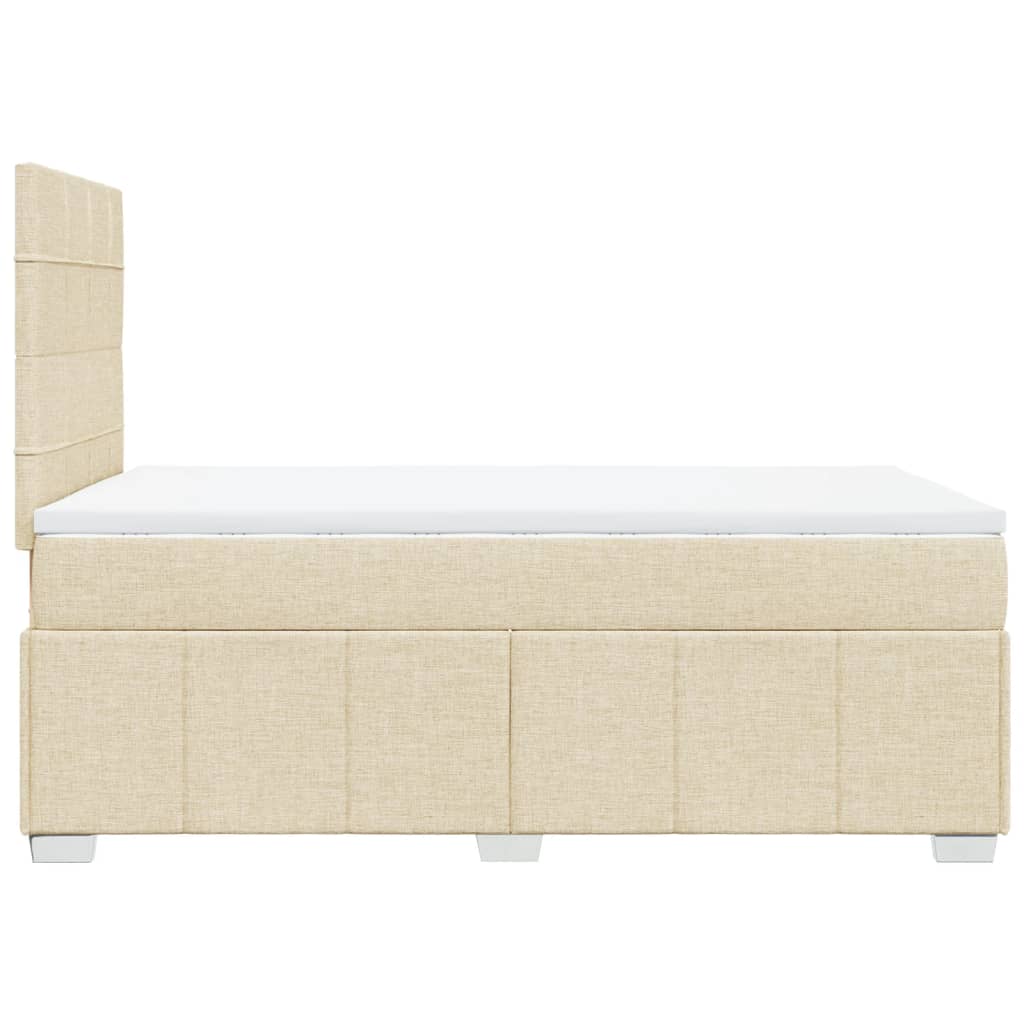 kontinentalseng med madras 120x190 cm stof cremefarvet