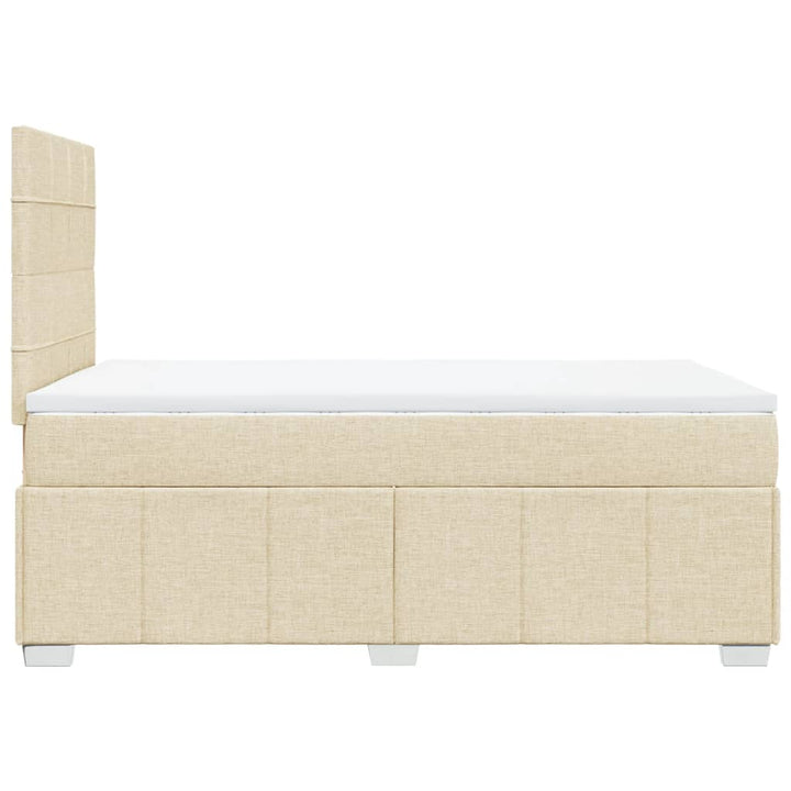 kontinentalseng med madras 120x190 cm stof cremefarvet