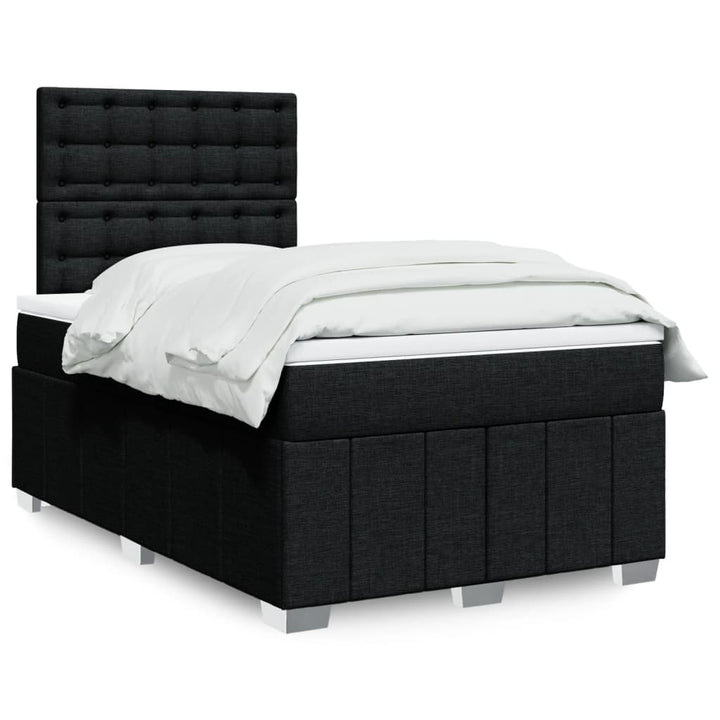 kontinentalseng med madras 120x190 cm stof sort