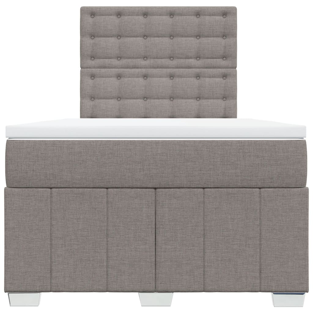 kontinentalseng med madras 120x190 cm stof gråbrun