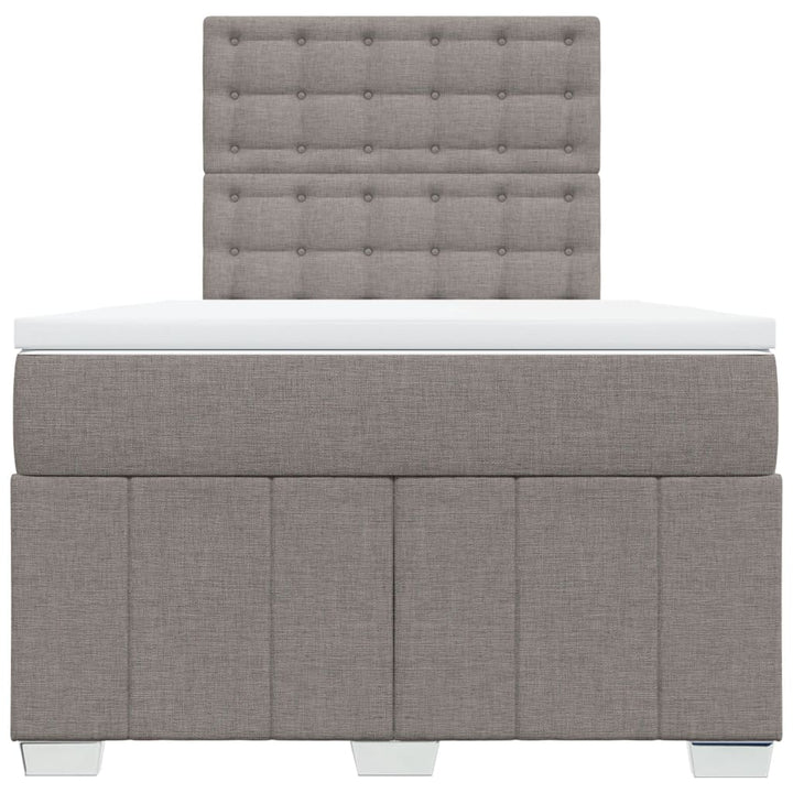 kontinentalseng med madras 120x190 cm stof gråbrun