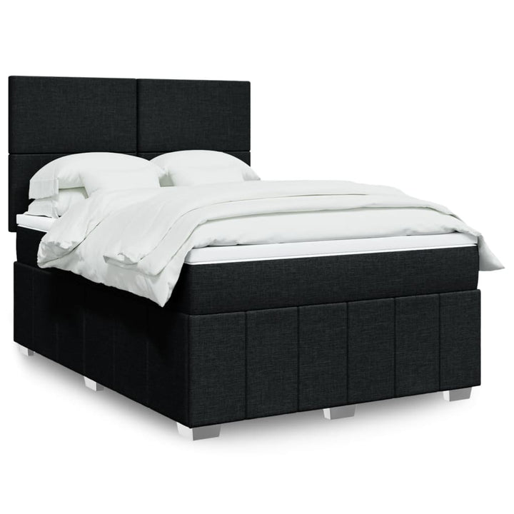 kontinentalseng med madras 140x190 cm stof sort