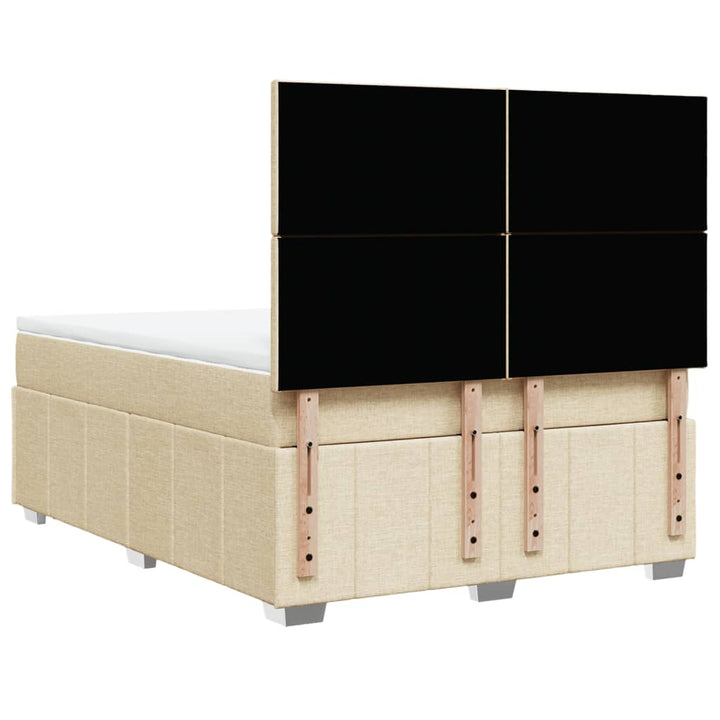 kontinentalseng med madras 140x190 cm stof cremefarvet