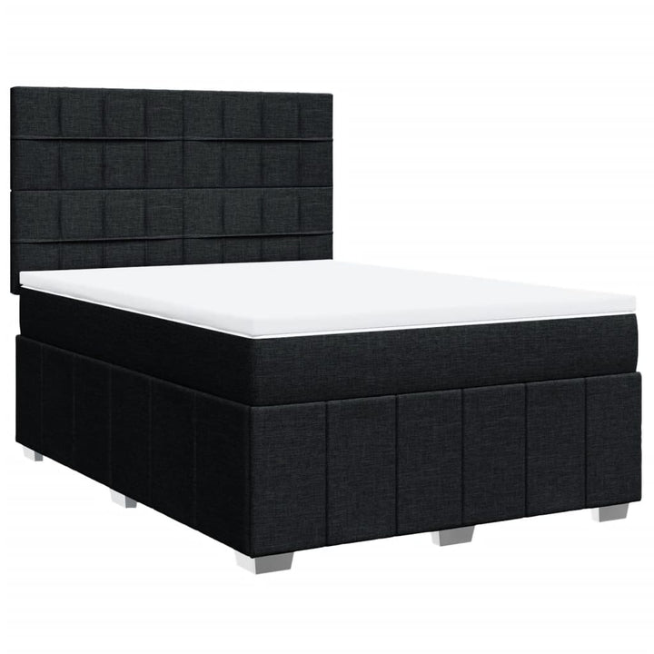 kontinentalseng med madras 140x190 cm stof sort