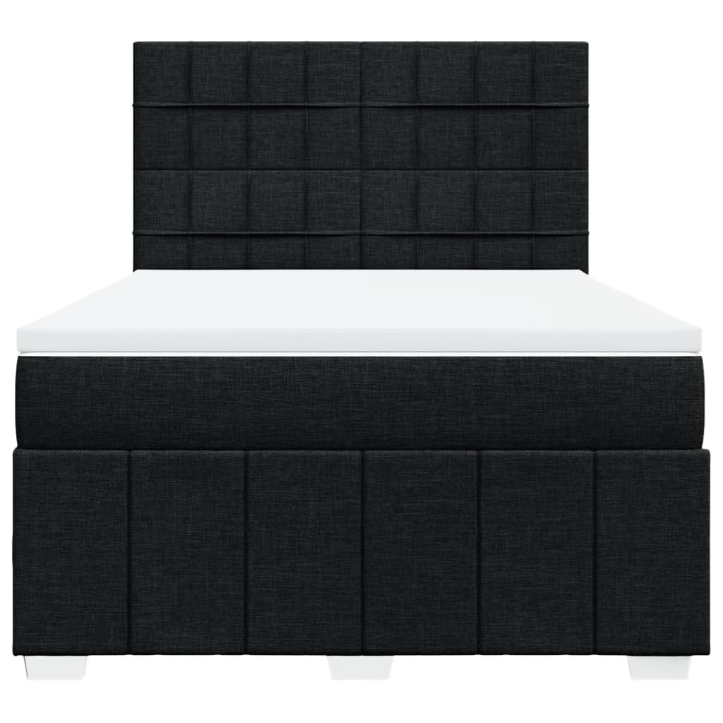 kontinentalseng med madras 140x190 cm stof sort