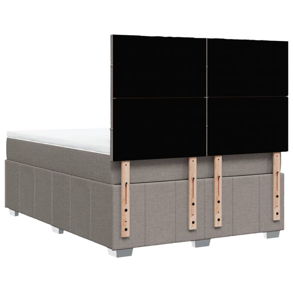 kontinentalseng med madras 140x190 cm stof gråbrun