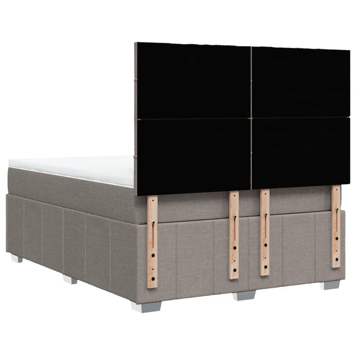 kontinentalseng med madras 140x190 cm stof gråbrun