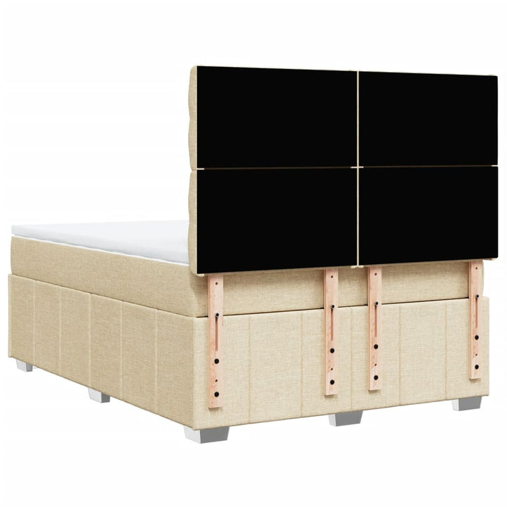 kontinentalseng med madras 140x190 cm stof cremefarvet