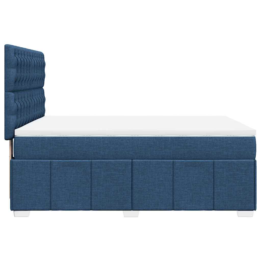 kontinentalseng med madras 140x190 cm stof blå